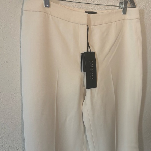 Carlisle Collection Ivory Winter White Lined Trouser Pants NWT Size 10 - Picture 3 of 7
